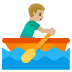 🚣🏼‍♂️ man rowing boat: medium-light skin tone display on Google